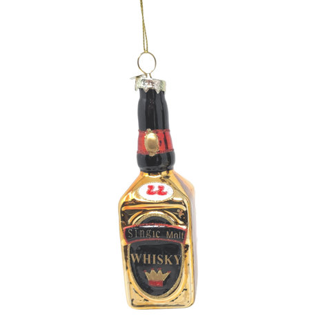 Elegant Art Glass Whiskey Bottle Ornament Whisky 5 in Vintage Style, Single Malt