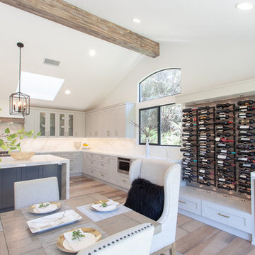 Friendly Hills Contemporary Coastal Kitchen and Dining Room Remodel in Whittier,