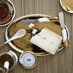 Handmade Gold Glazed Oval Platter - Tabletop