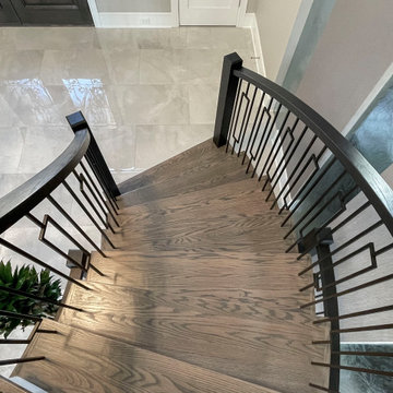 Project #114 | Freestanding Curved Foyer Staircase