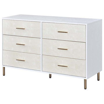 Acme Myles Dresser White Champagne and Gold Finish