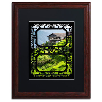 Philippe Hugonnard 'Rice View II' Art, Wood Frame, Black Matte, 20"x16"