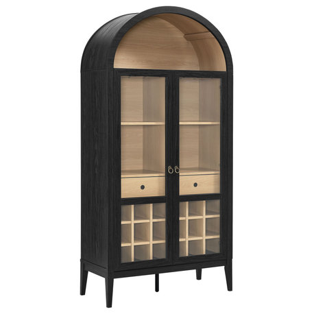 Nolan Arched Bar Cabinet, Black