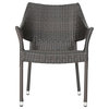 GDF Studio 3-Piece Alfheimr Outdoor Multi-brown Wicker Stacking Chair Chat Set