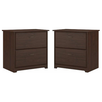Home Square 2 Piece Engineered Wood Filing Cabinet Set in Modern Walnut