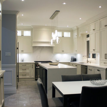 Off white and gray, transitional kitchen. Richmond Hill 2017