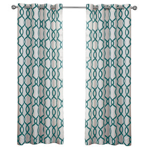 Lush Decor Bellagio Room Darkening Window Curtain Panels Navy Set