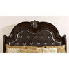 Bowery Hill Traditional Wood Panel King Bed with Faux Leather in Cherry