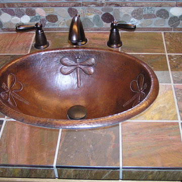 19" Oval Copper Bathroom Sink - Dragonfly by SoLuna