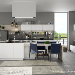 White and Gray Lacquer Kitchen Design - Kitchen Products