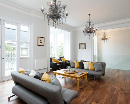 Gray And Yellow Living Room | Houzz
