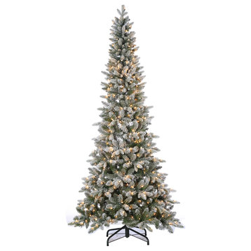 Lightly Flocked Canyon Fir With 450 Clear Lights, 7.5 Foot