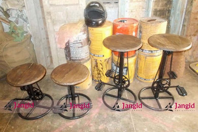 Indian Retro Industrial Cycle Bar Stools
