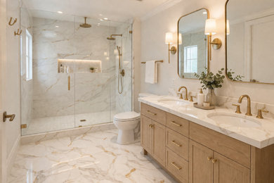 Inspiration for a modern bathroom remodel in Orange County