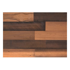 5"x23.75" 3D Reclaimed Barn Wood Smart Paneling Brown Wall Planks, Set of 12