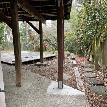 Before photo.  A rough underside to the house deck.