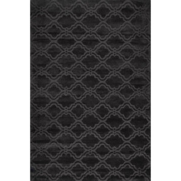 nuLOOM Hand Tufted Wool Wilhelmina Geometric Area Rug, Charcoal 6'x9'