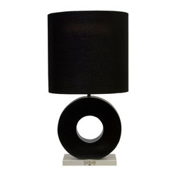 Worlds Away Leslie Black Table Lamp With Lucite Base - Table Lamps