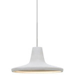 Besa Lighting - Besa Lighting 1XT-MODUSWH-LED-SN Modus - One Light Pendant with Flat Canopy - Our classically RLM-shaped Modus natural mini pendant is equipped with a cement-based shade, while concealing a focused light source for effective task lighting. Produced from natural elements and industrially inspired, this pendant offers a look that will easily merge into the recent urban decorating trend. The 12V cord pendant fixture is equipped with a 10' braided coaxial cord with teflon jacket and a low profile flat monopoint canopy. These stylish and functional luminaries are offered in a beautiful brushed Bronze finish.  Canopy Included: TRUE  Shade Included: TRUE  Cord Length: 120.00  Canopy Diameter: 5 x 5 x 0Modus One Light Pendant with Flat Canopy White ShadeUL: Suitable for damp locations, *Energy Star Qualified: n/a  *ADA Certified: n/a  *Number of Lights: Lamp: 1-*Wattage:35w MR16 Halogen bulb(s) *Bulb Included:Yes *Bulb Type:MR16 Halogen *Finish Type:Bronze
