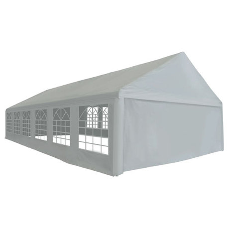 vidaXL Party Tent Grey Polyethylene, powder-coated steel Large