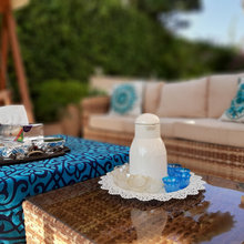 Backyard lunch preparations