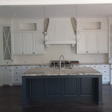 Open Kitchen With Light Granite Tops