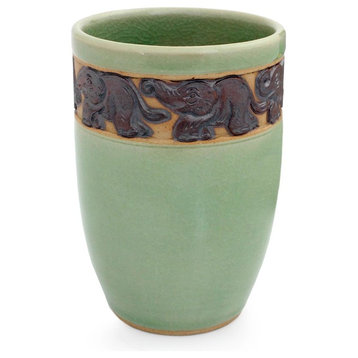 Elephant Parade Celadon Ceramic Teacup