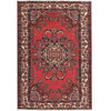Consigned, Persian 5 x 8 Area Rug, Hamadan Hand-Knotted Wool Rug