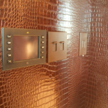 Detail of wall paper and controls