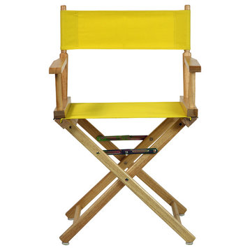 18" Director's Chair With Natural Frame, Yellow Canvas