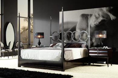 Trendy bedroom photo in Miami