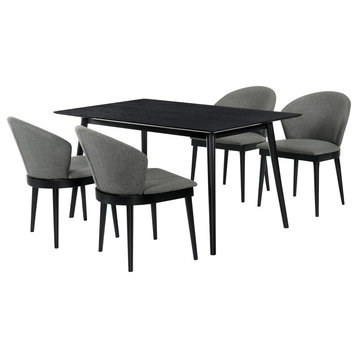 Westmont and Juno 5-Piece Dining Set, Charcoal and Black