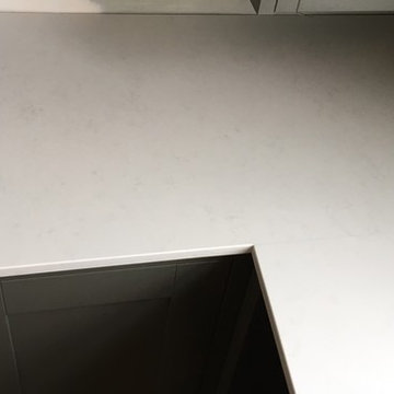Moder kitchen in Compac Carrara polished