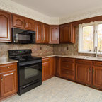 Crema Bordeaux Granite with Full Backsplash - Traditional - DC Metro