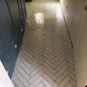 Chevron tile floor