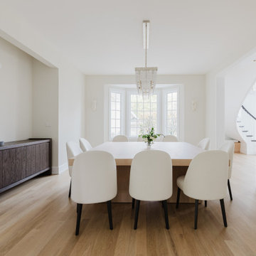 Glencoe Minimalist Dining Room with Oak Floors and Clean Lines