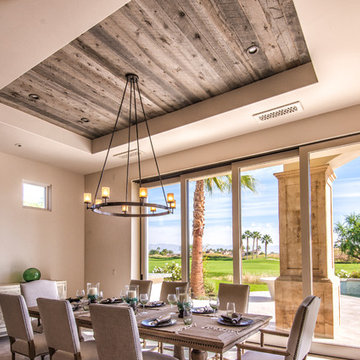 Mediterranean style and rustic wood home