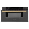 Microwave Drawer, Black Stainless Steel and Champagne Bronze, MWDZ-30-BS-CB