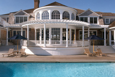 Inspiration for a coastal pool remodel in New York
