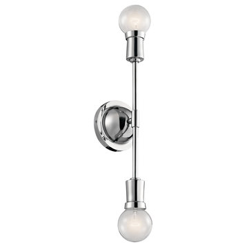Armstrong 2 Light Wall Sconce, Chrome