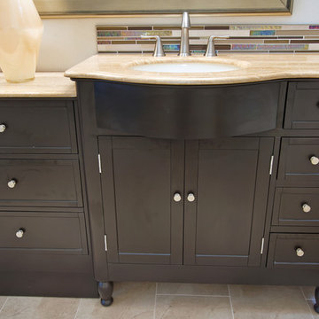 Temecula Dark Vanity in Master Bathroom Remodel