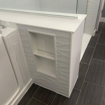 Textured White Wave Tiles