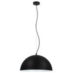 Eglo Lighting - Eglo Lighting 204324A Rafaelino, 1-Light 21" Bowl Pendant, Black, Gold Leaf Fi - Rafaelino - 1-Light 21" Bowl Pendant - Black, WhitRafaelino 1-Light 21 Black/White Black/Wh *UL Approved: YES Energy Star Qualified: n/a ADA Certified: n/a  *Number of Lights: 1-*Wattage:60w Incandescent bulb(s) *Bulb Included:No *Bulb Type:Incandescent *Finish Type:Black/White