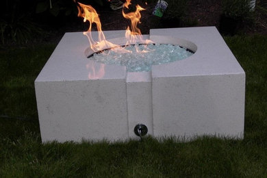 Ultra White Concrete Fire Pit