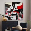 48x48 inches red black white Minimal Wall Art Large Modern Painting Home Decor