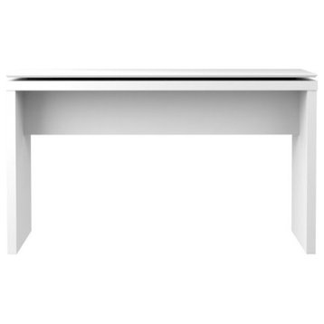 Console Table, Sleek Design With Cut Out Corners & Floating Top, White Gloss