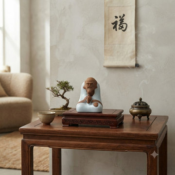 Small Miniature Contemporary Ceramic Damo Bodhidharma Figure GB707