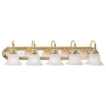 Livex Lighting - Belmont Bath Light, Polished Brass and Chrome - The Belmont bath bracket with polished chrome accents & sweeping polished brass arcs framing elegant, alabaster swirl glass.  The Belmont collection is warm and traditional and will easily become the focal point of your special room.