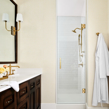 Golden Guest Bathroom in Lake House