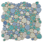 Flooring Supply Shop - Mosaic Porcelain Tile Mancala Pebble Series - Sea Pebble - Floor Wall Tile - Mosaic Porcelain Tile Mancala Pebble Series - Sea Pebble